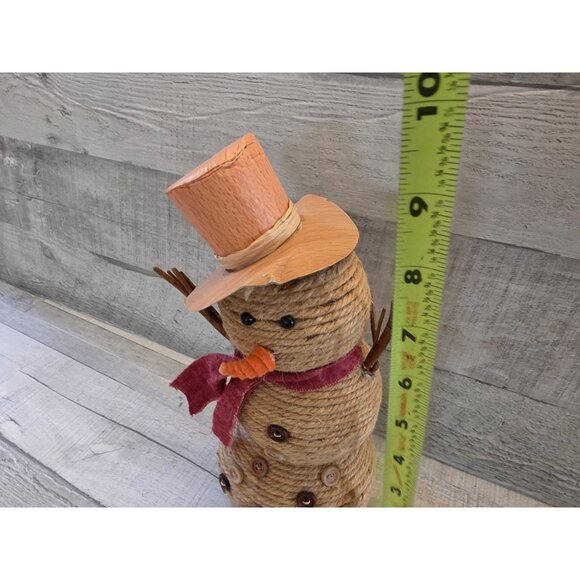 Grassland RoadsTwine Snowman Decor With Button Accents Felt Scarf & Paper Hat - Picture 7 of 8